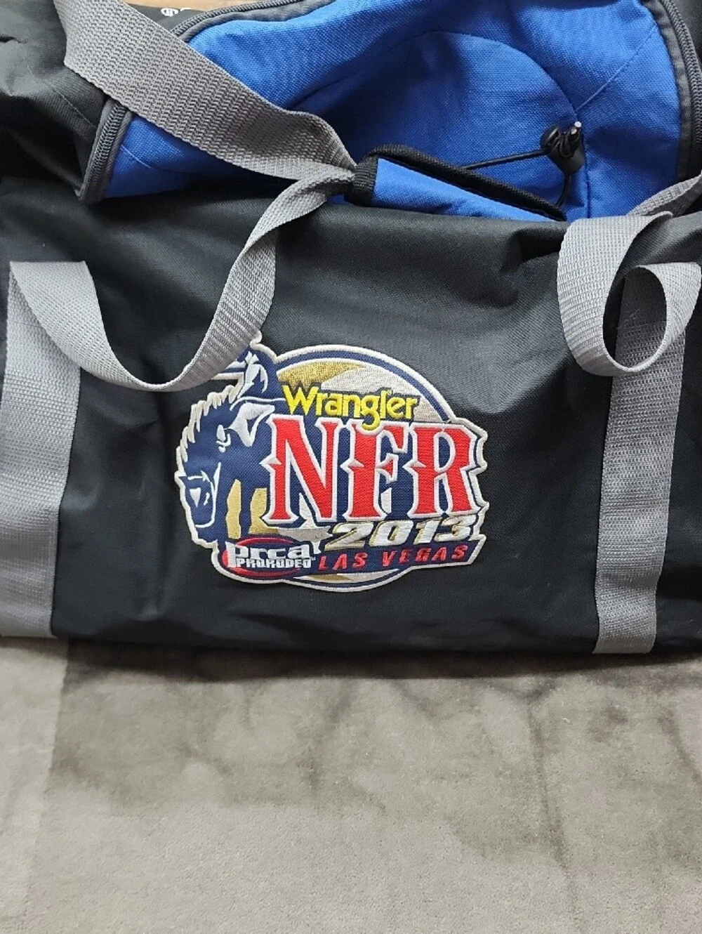 Wrangler Black and Blue Duffel Bag w/ NFR Las Vegas